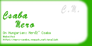 csaba mero business card